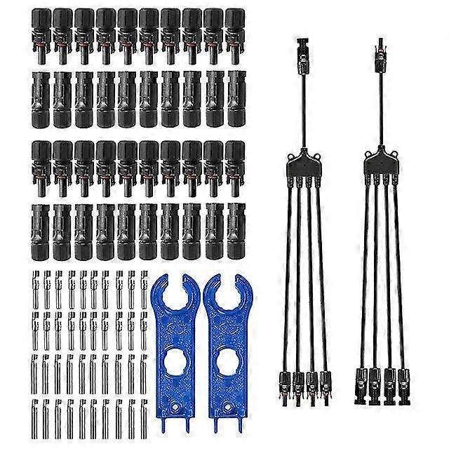Solar Panel Connectors Kit Y-type 1-way 4 Photovoltaic Connector Solar Panel Connector Photovoltaic Connector