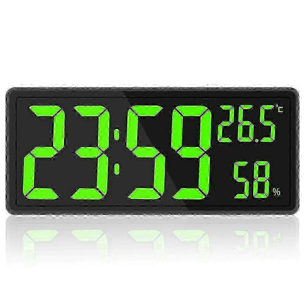 Led Digital Wall Clock, Large Digits Display,indoor Temperature&humidity,for Farmhouse, Home,classr