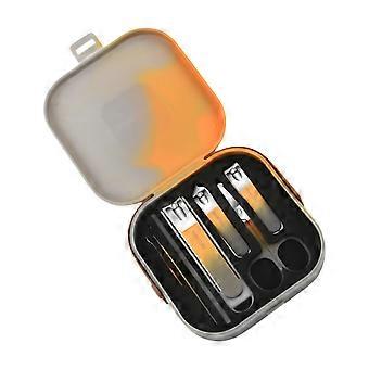 Manicure, pedicure kit, nagelknipper, professionele verzorging kit, nagelverzorging tools met reisetui, set van 7 stuks Matcha groen