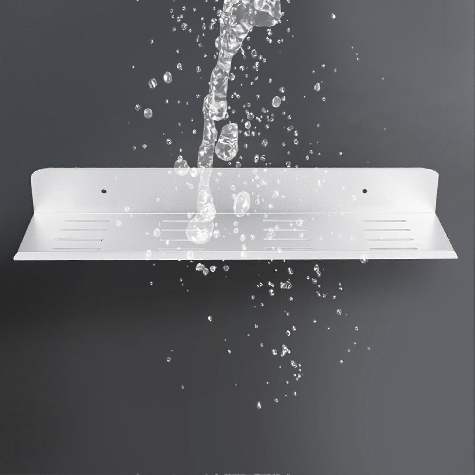 Multifunctional Bathroom Aluminum Silver Single Layer Wall Mounted Drain Shelf Storage Rack