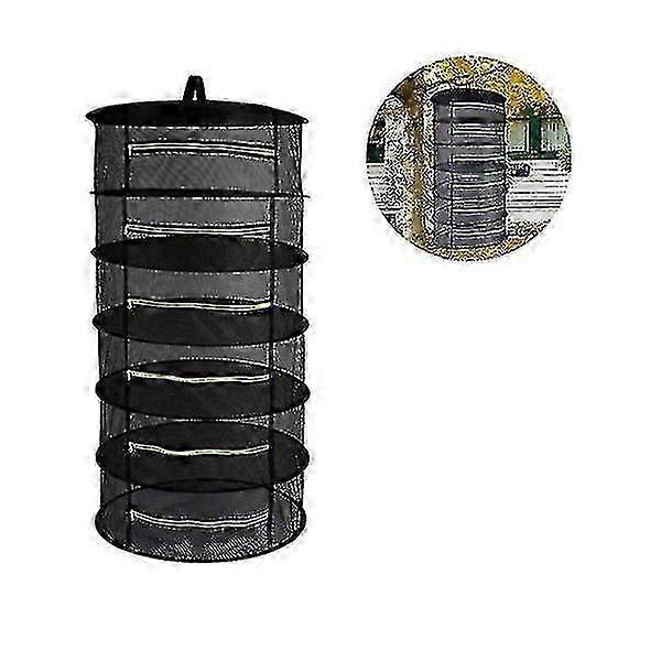 Hanging dryer rack for flowers 6-layer black mesh with zipper