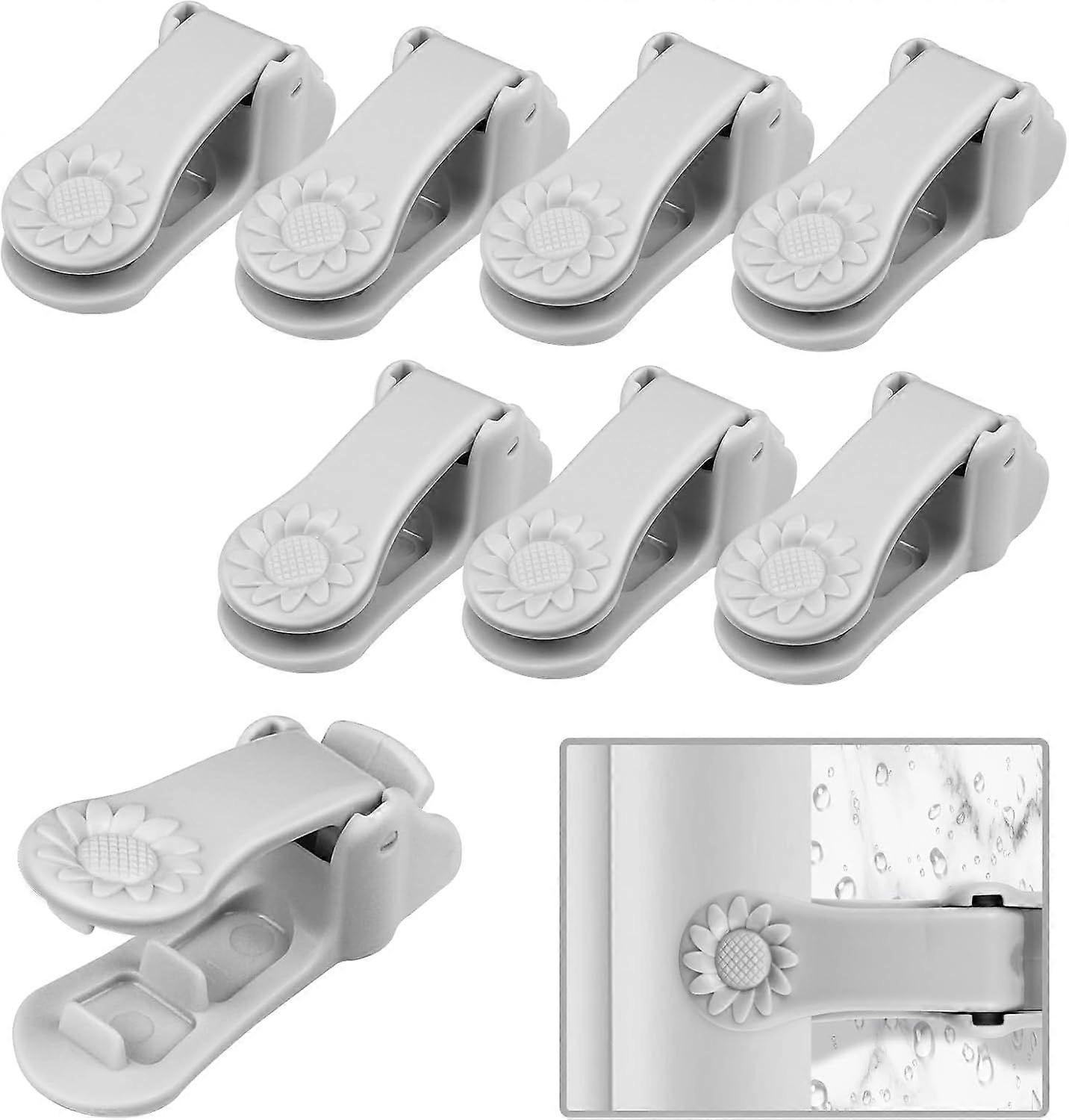 8 Pack Shower Curtain Clips, Windproof Shower Splash Guard, Nano Double Sided