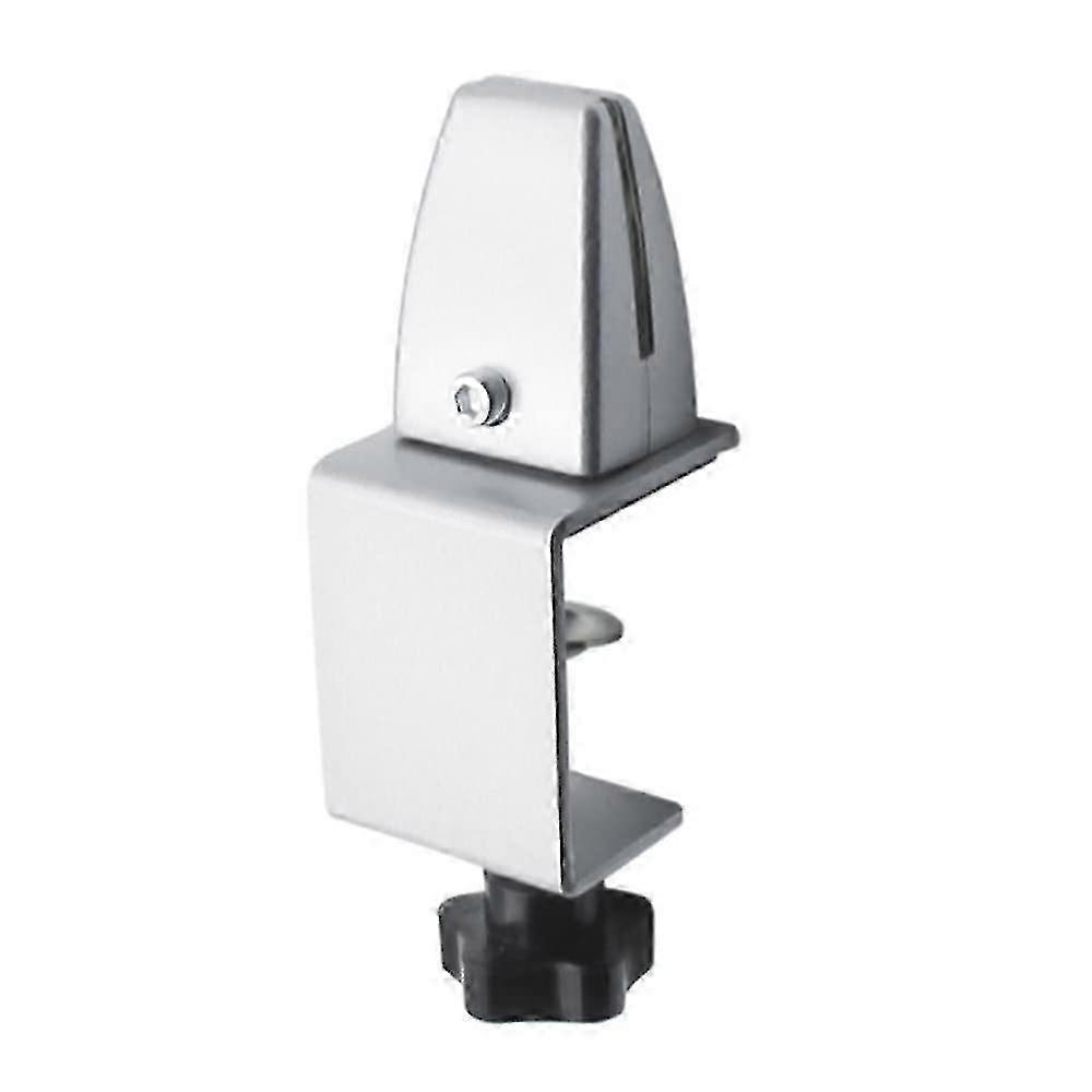 Silver C-shape Screen Clips for Office Desk Partition and Glass Holder for Spit Protection