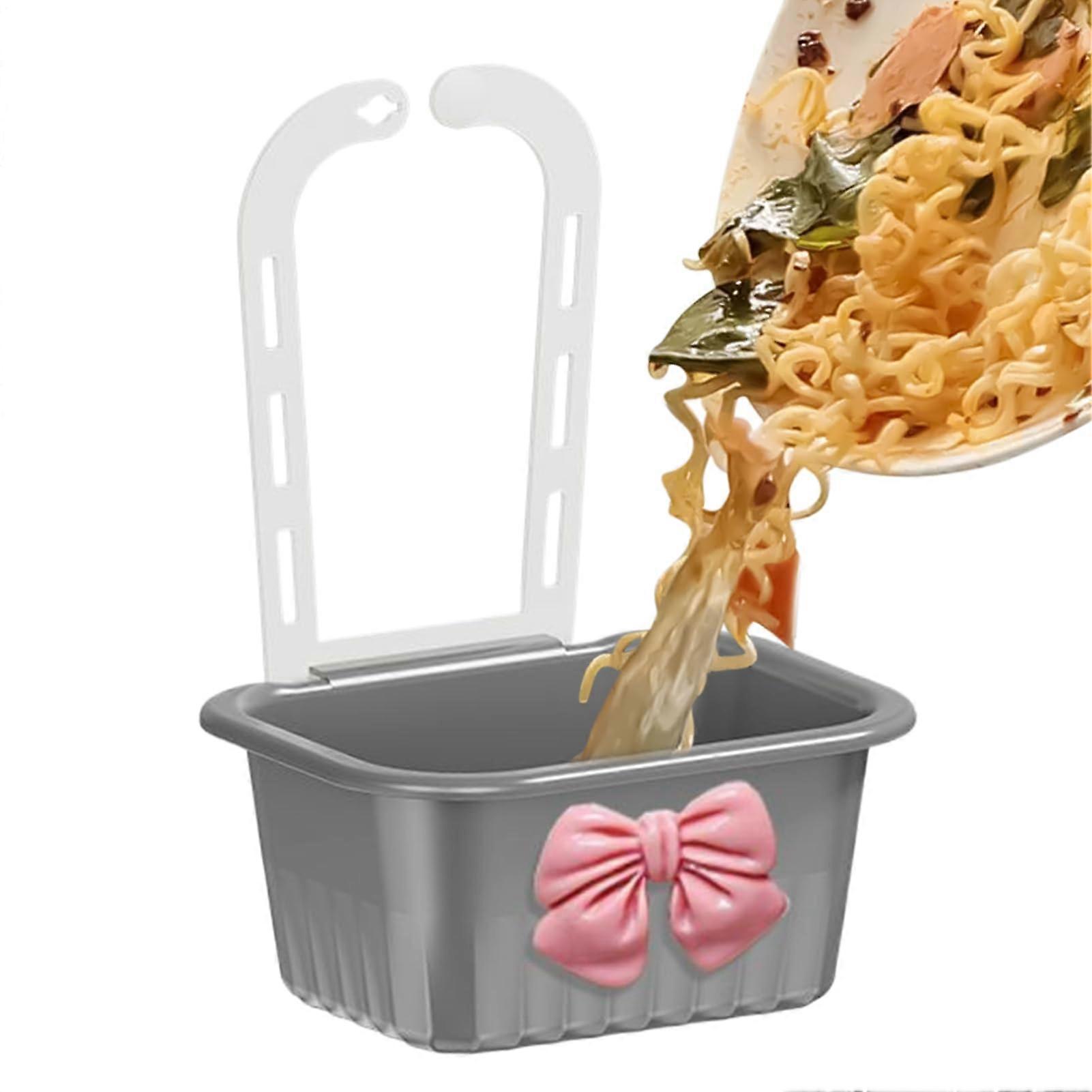 Sink Drain Basket Corner Hanging Waste Catcher Leftovers Grey Multipurpose Container Rice Fruit Meat Soap Apartment Bath