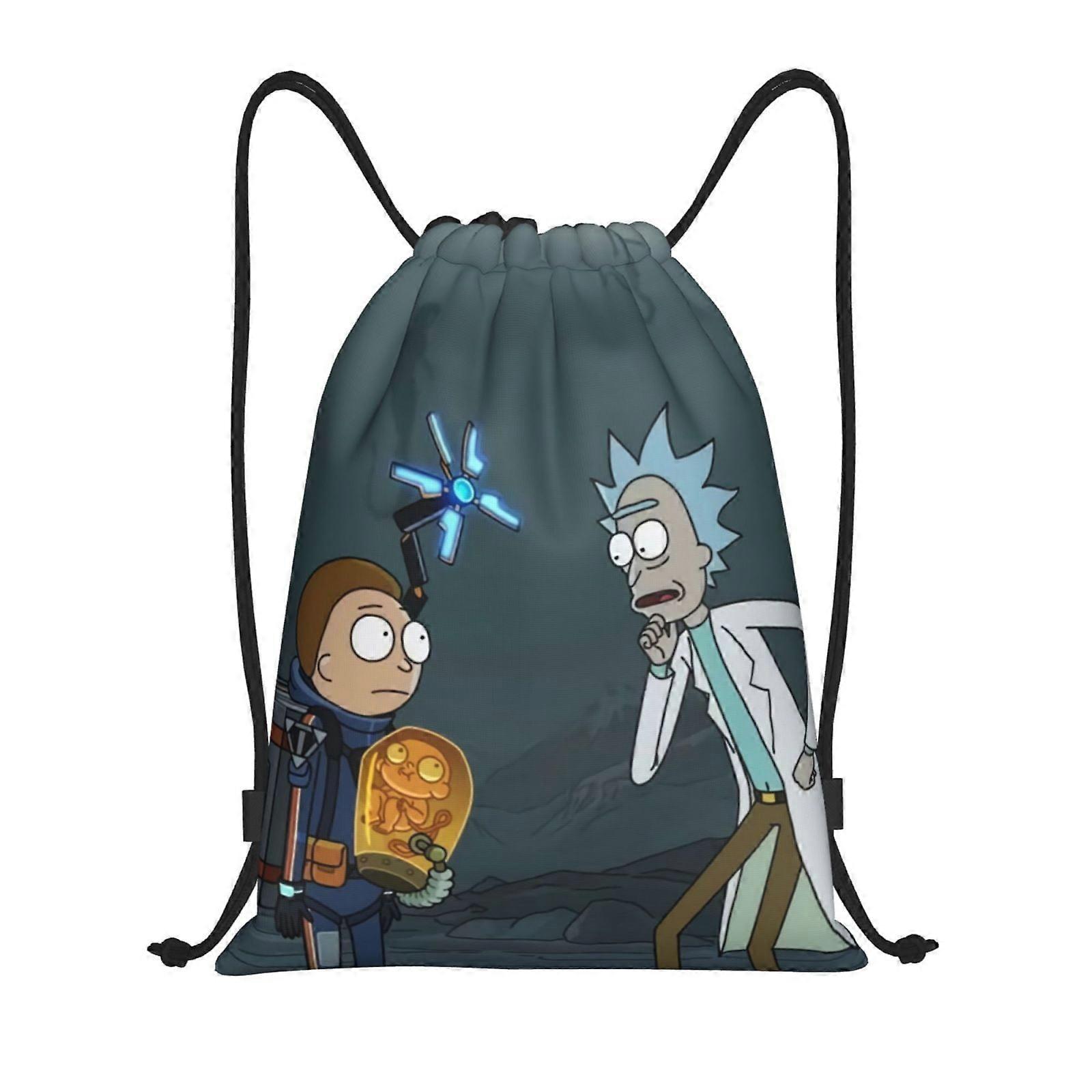 Rick And Morty Klassinen Kiristysnyörillinen Laukku, Kokoontaittuva, Urheilu, Kuntoilu, Kiristysnyörillinen Laukku, Unisex, Rantaurheilu Matkakassi Keskikokoinen