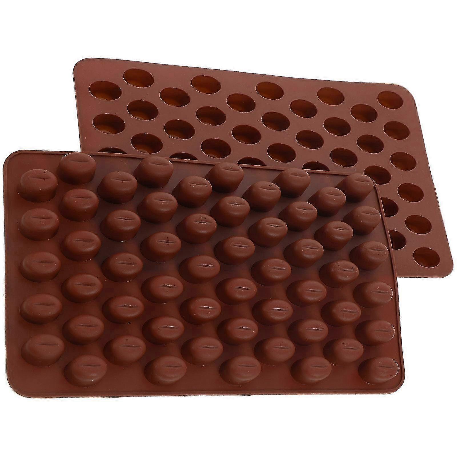 قوالب الشوكولاته على شكل حبوب القهوة السيليكون لاستخدام المطبخ DIY الحرف 18.50X11.00X1.00CM 2 قطعة