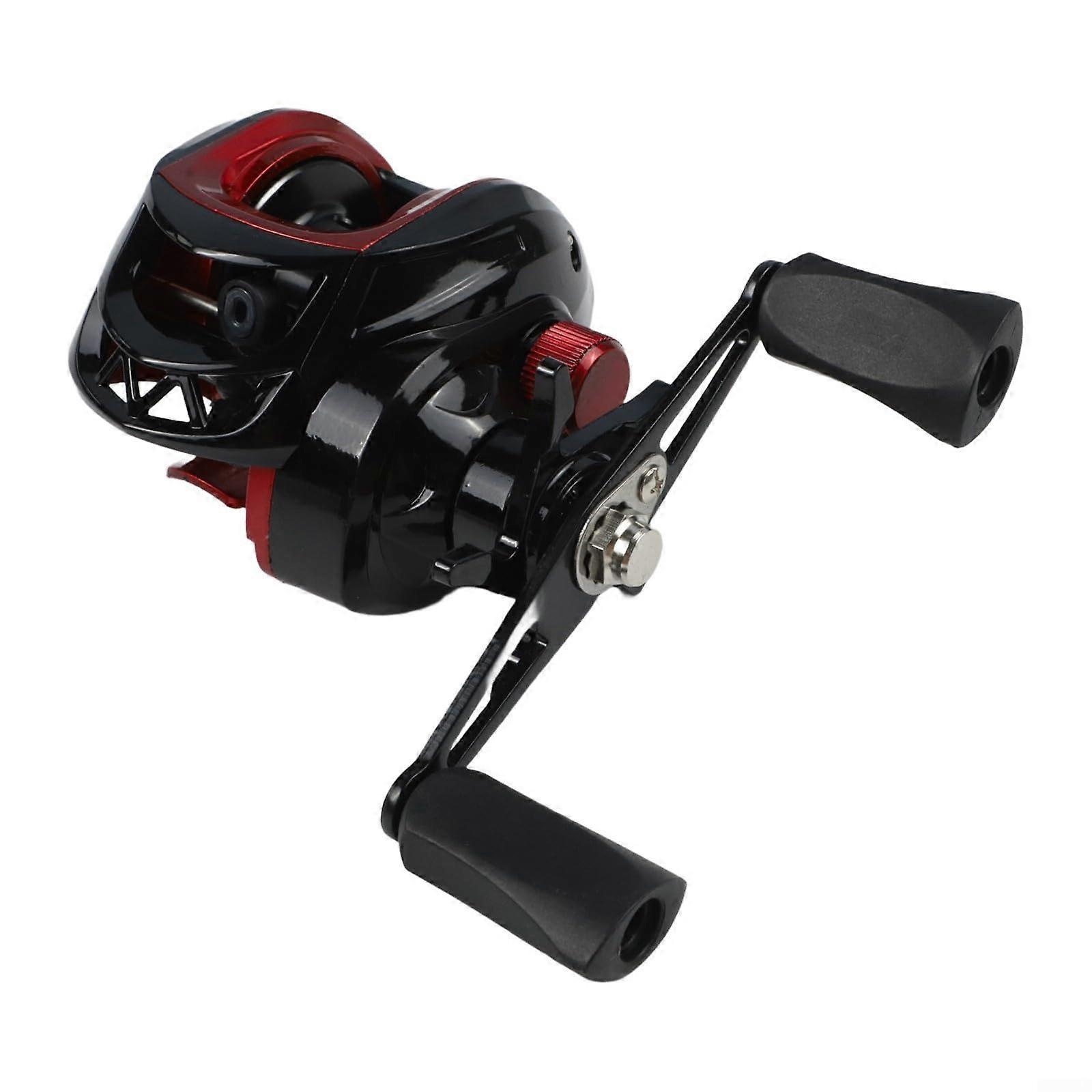 Ambidextrous Fishing Reel Smooth Gear Mechanism Ergonomic Design Red Color LeftHanded Compatible All Techniques