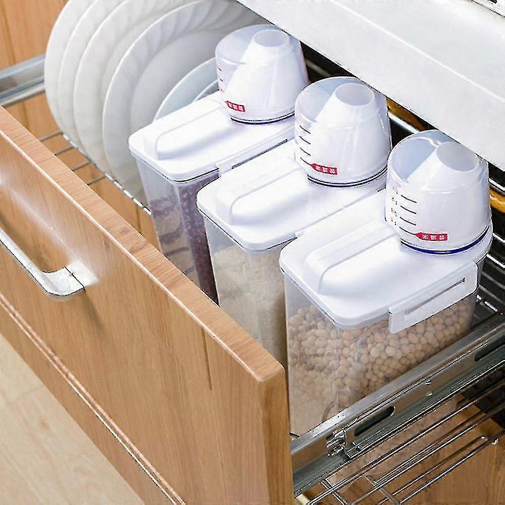 2l Plastic Cereal Dispenser Storage Box Kitchen Food Grain Rice Container Nice