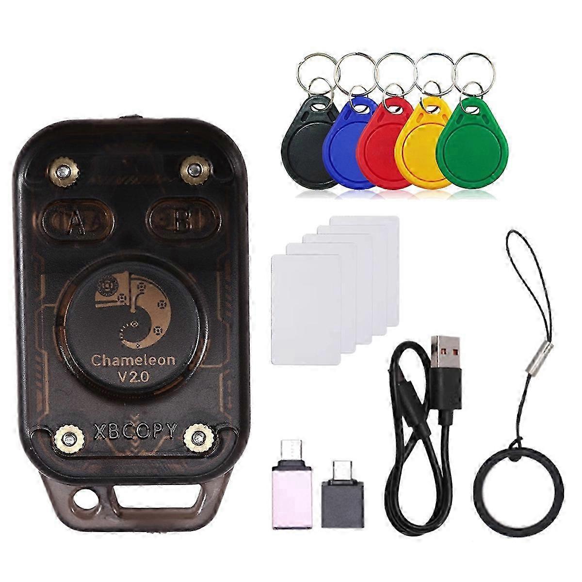 Chameleon V2.0 RFID Smart Chip Reader Emulator+5xUID Keychain/Card 125Khz 13.56Mhz Card Decode NFC DHwy