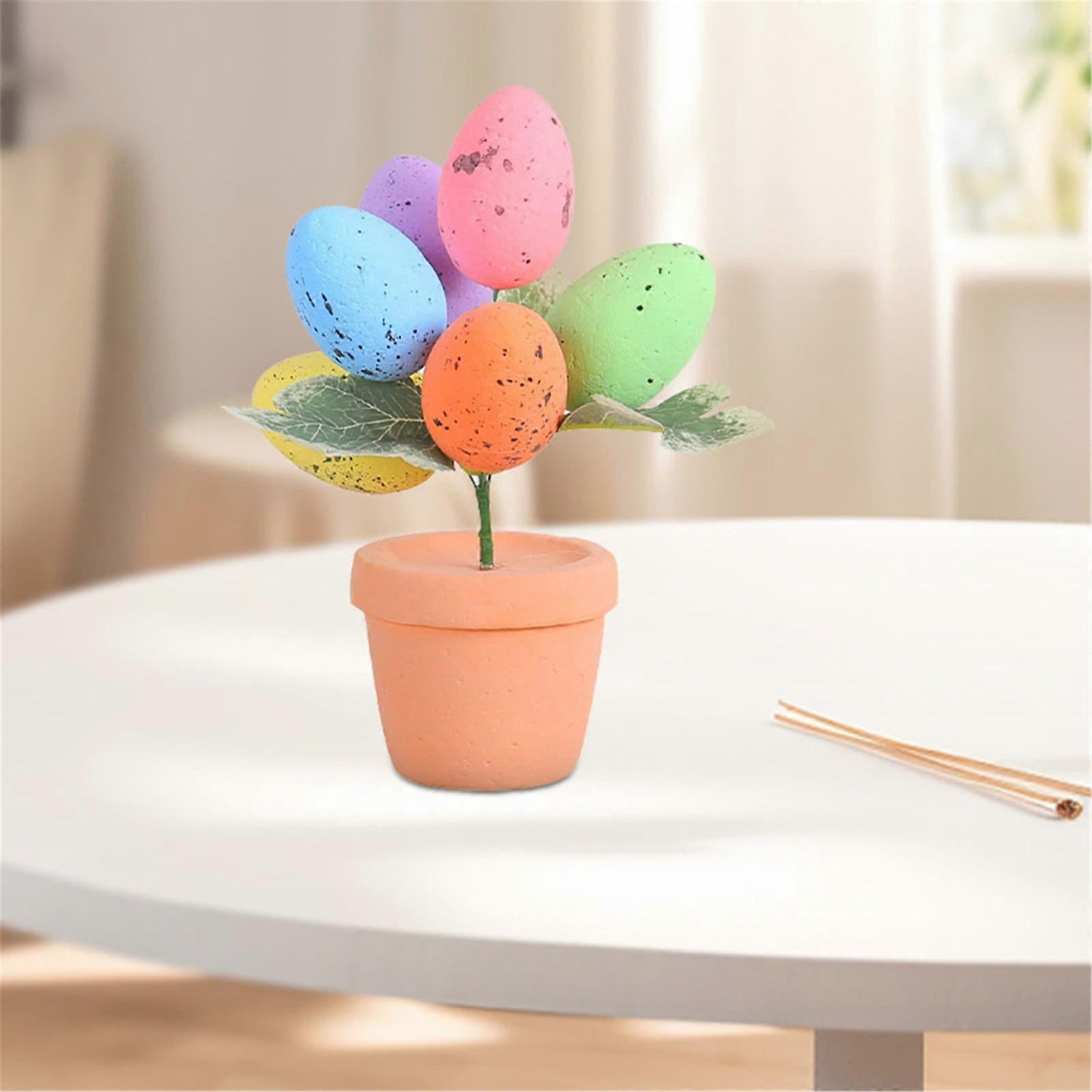 WinysinSpotted Egg Easter Simulation Egg Medium Potted Easter Desktop Decoration