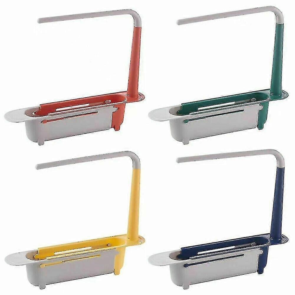 Kitchen Telescopic Sink Rack Shelf Sponge Drain Expandable Storage Basket Rack