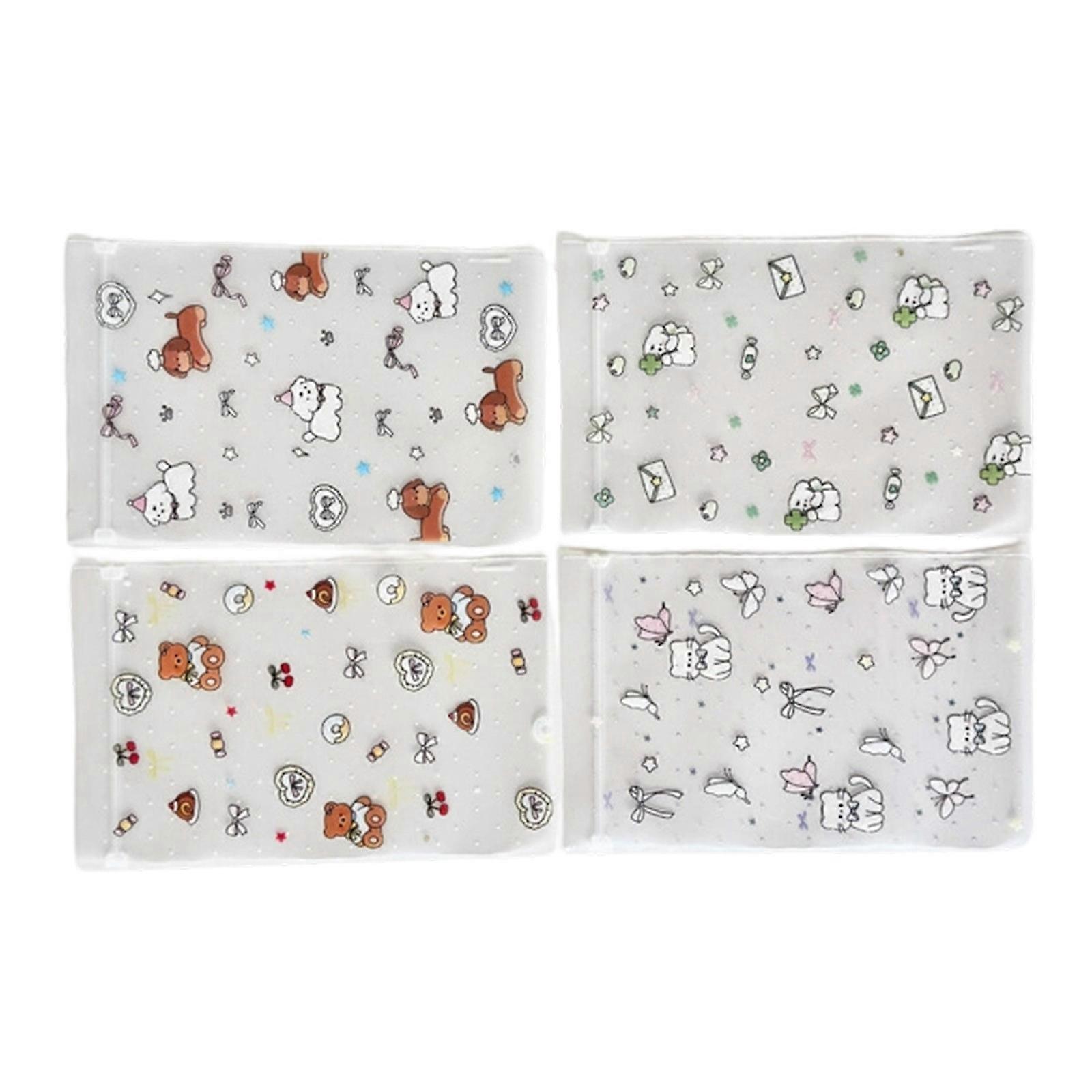 100 Efficient Plastic Snacks Bags With Cartoon Patterns Leakproof Design For School Lunch Storage Multicolor