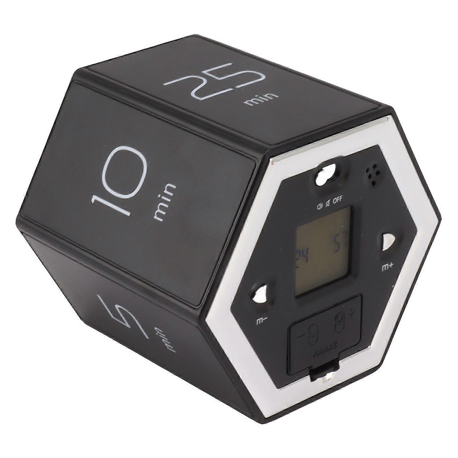 Hex Flip Timer with Mute Alarm Function Magnetic Time Management Cube Timer with LCD Screen for Cook