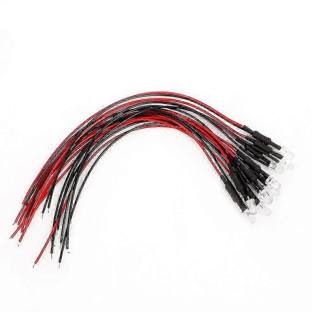 10pcs DC 24V 18cm LED Lamp - 5mm Pre Wired Bulb for DIY Electronics Projects