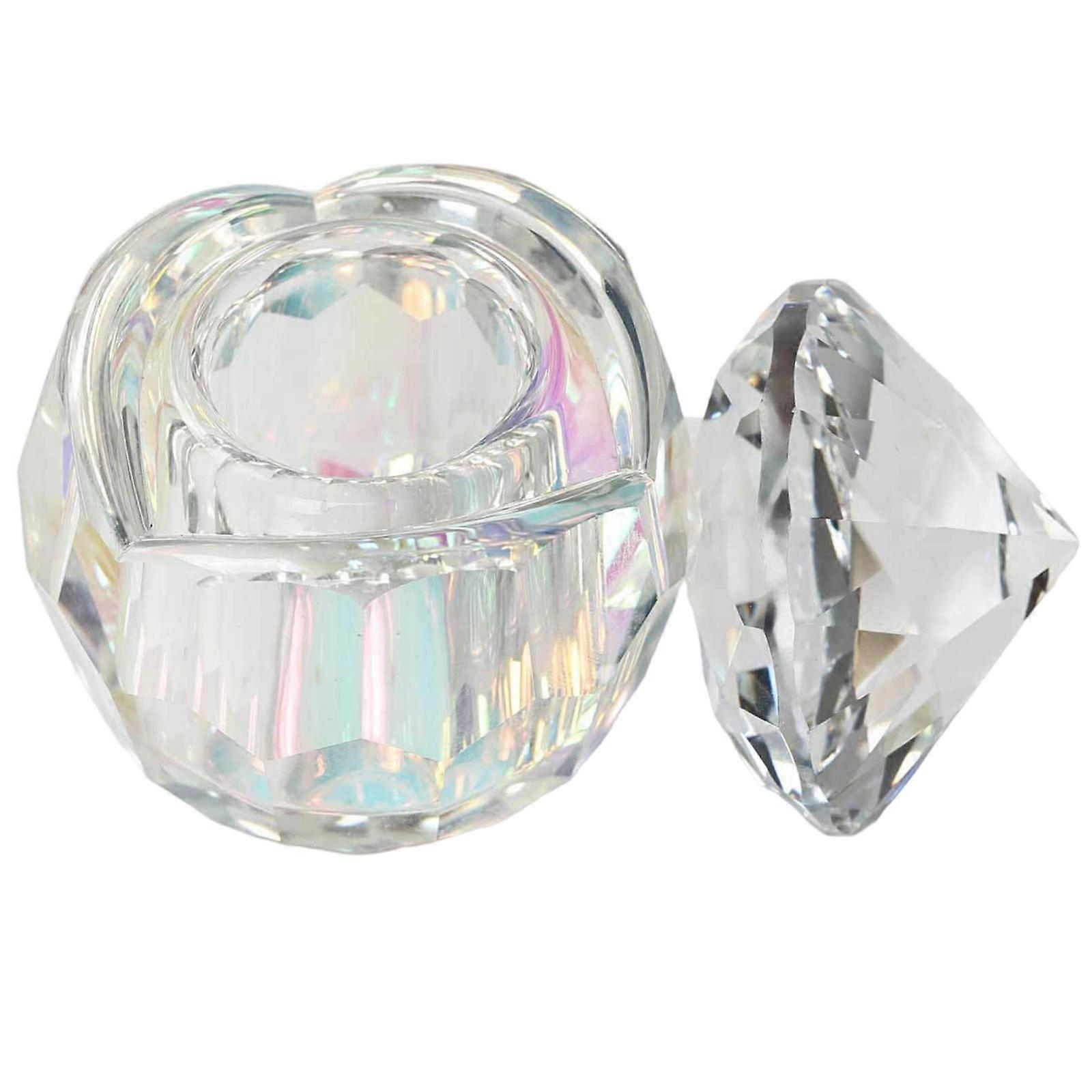 Artistic Multifunctional Nail Tool Organizer Highly Grade Artificial Crystal Glass Dish With Light Refracting Design Multicolor