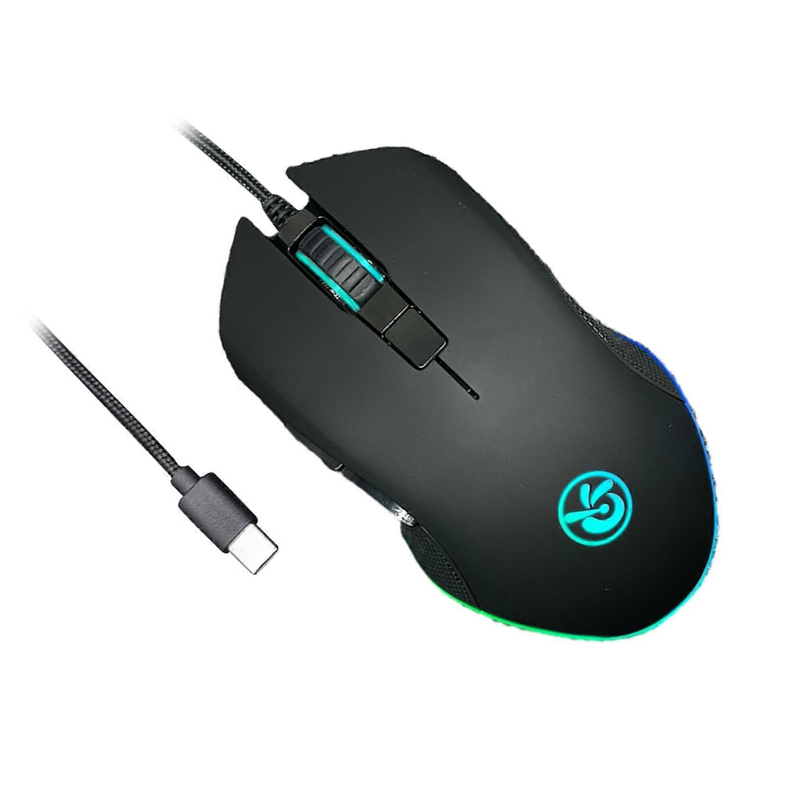 USB C Mice 6 Buttons 3600DPI Adjustable Sensitivity Type C Gaming Mouse for Windows PC, Laptop and More Type C Devices  Black