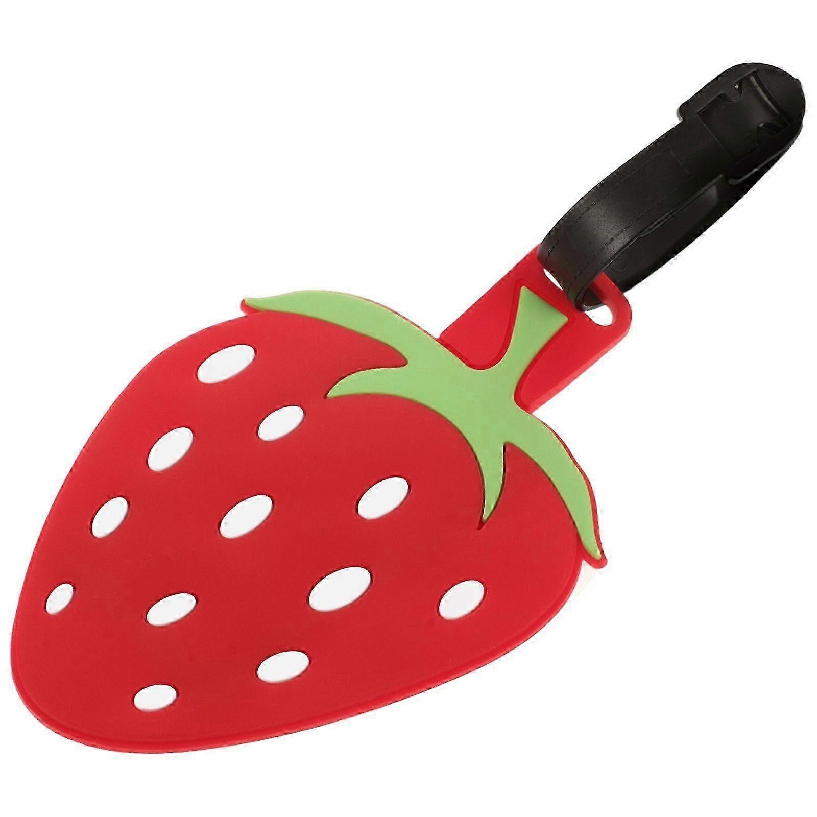 Checked suitcase tag strawberry luggage label