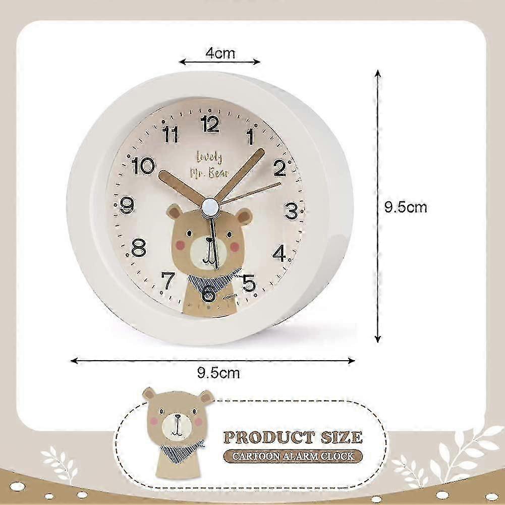 Alarm Clock, Portable Analogue Alarm Clocks Bedside Non Ticking Battery Powered