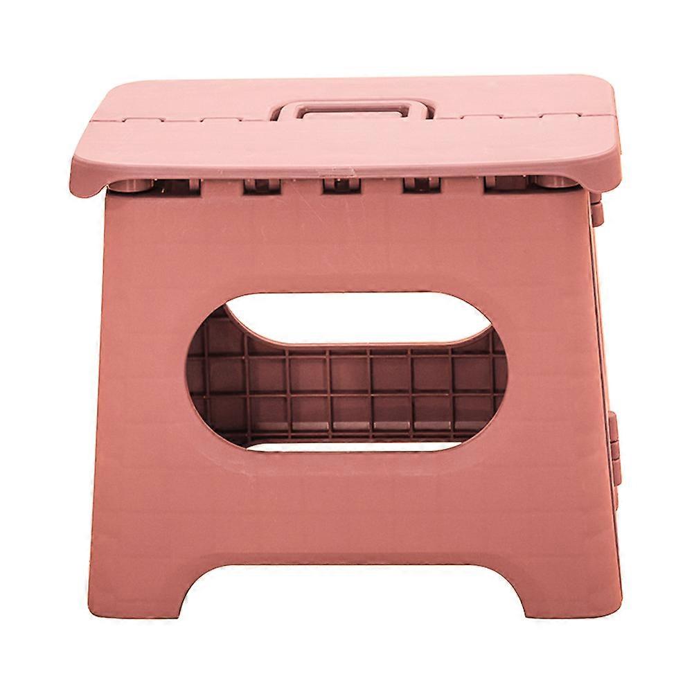 1Pc Small Foldable Stool Portable Folding Taboret Pure Color Folding Stool for Home Office Bathroom (Pink)