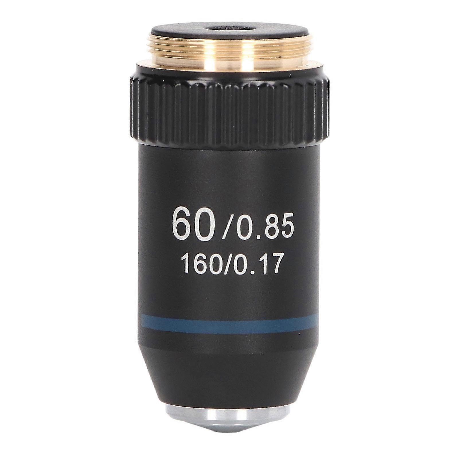 60X Achromatic Brass Lens Objective for Biology Lab Microscope 20.2mm Interface