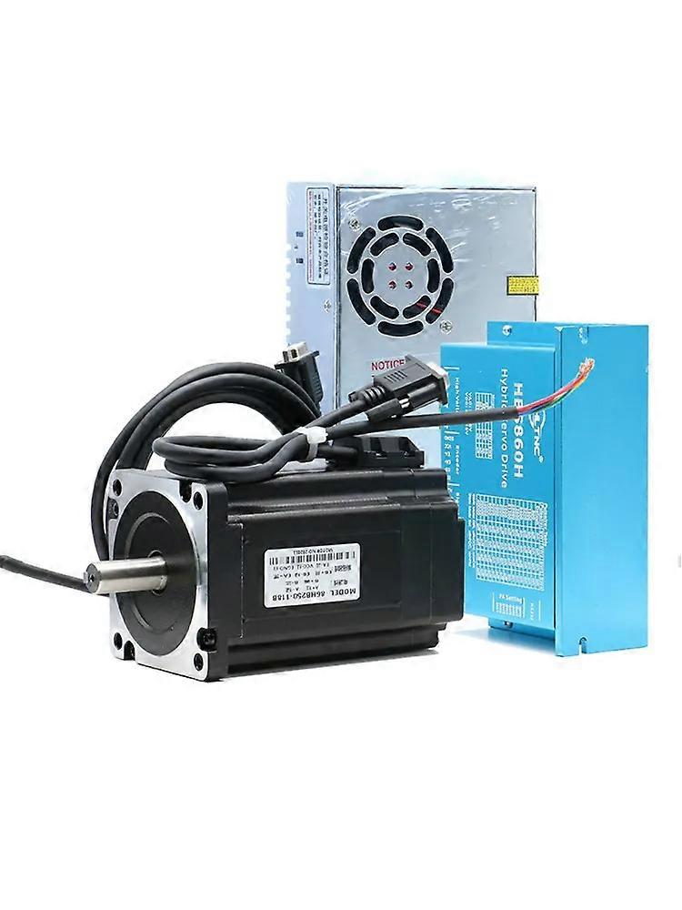 HLTNC CNC Nema 34 Closed Loop Servo Stepper Motor With Encoder Driver Power Supply MACH3 Interface Board 1 3 4 Set for Engraver