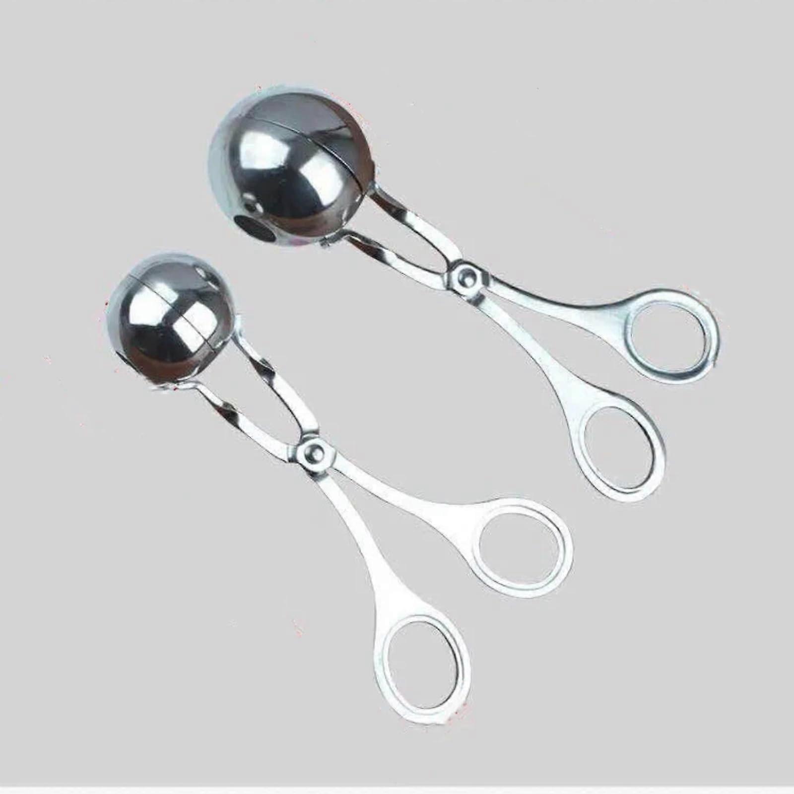 Stainless Steel Meatball Maker Scoop Tool with Clip Handle for Uniform Shape and MultiRecipe Use