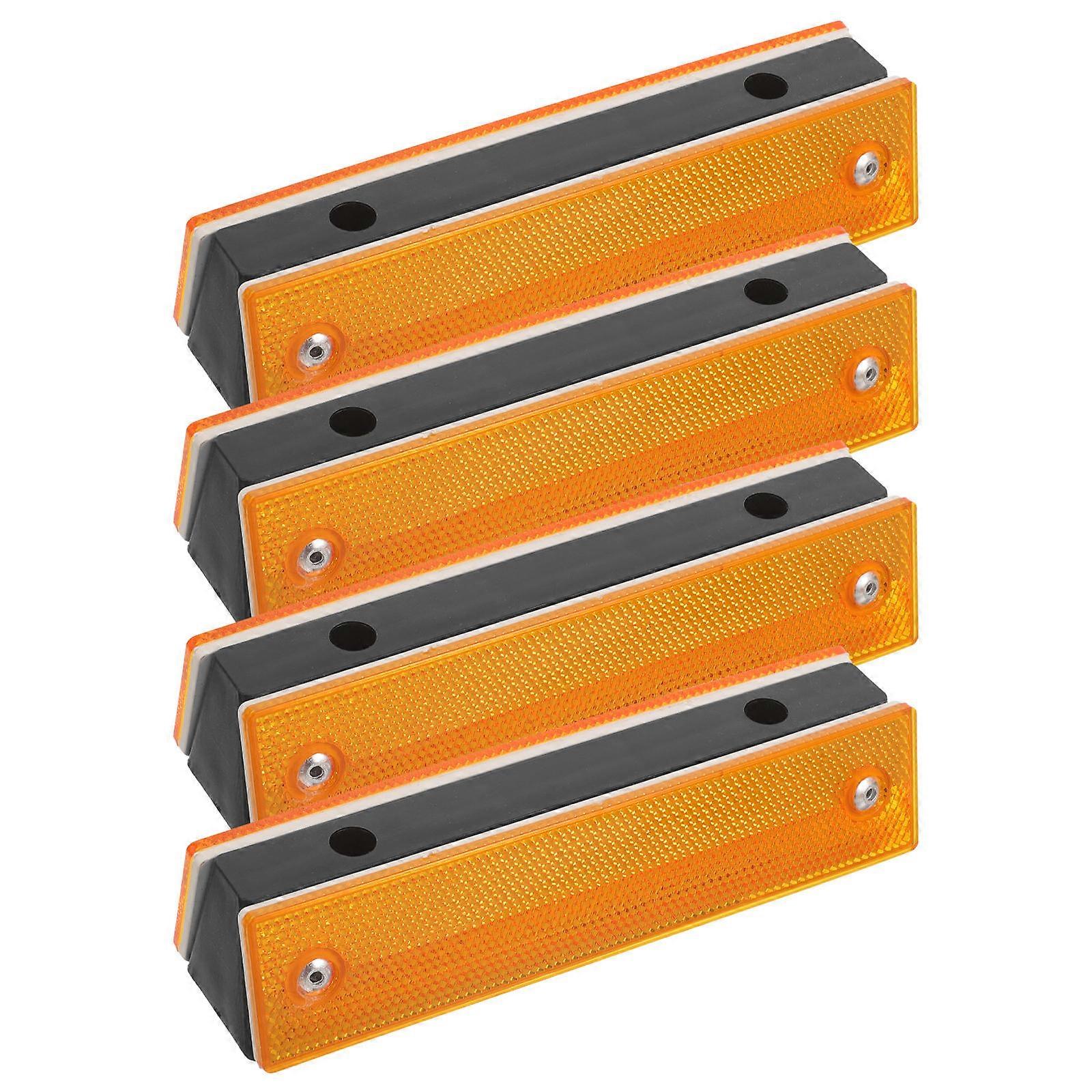 Reflective Driveway Markers Rectangular Delineators for Sidewalks 12Pcs Orange ABS