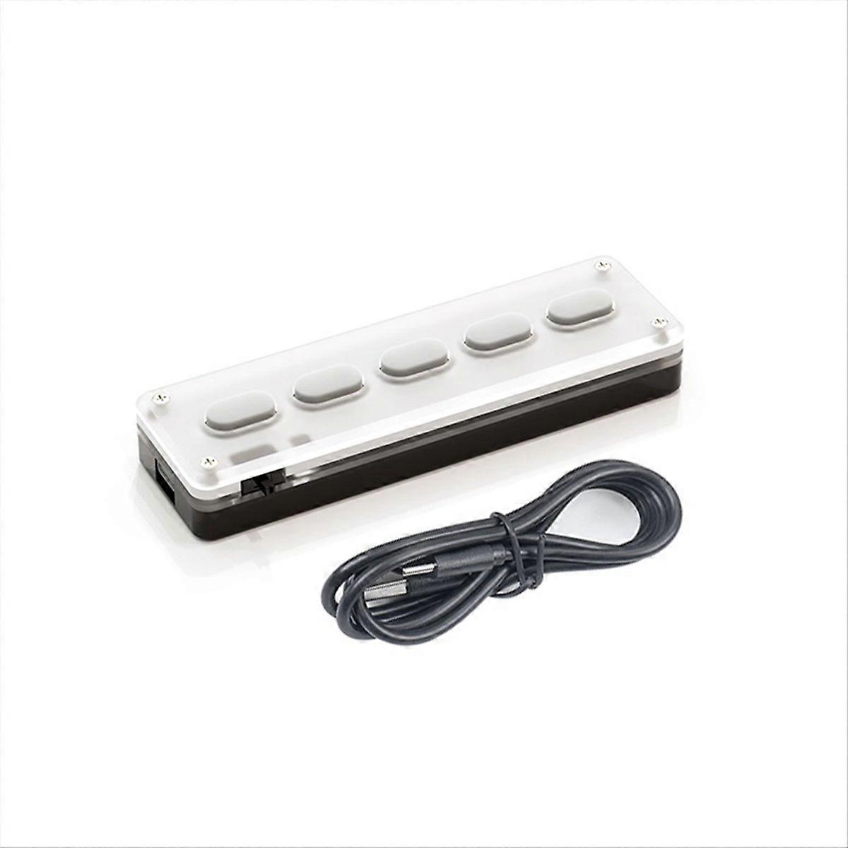 5 Keys Custom Keypad Macro Programmable Bluetooth Keyboard White