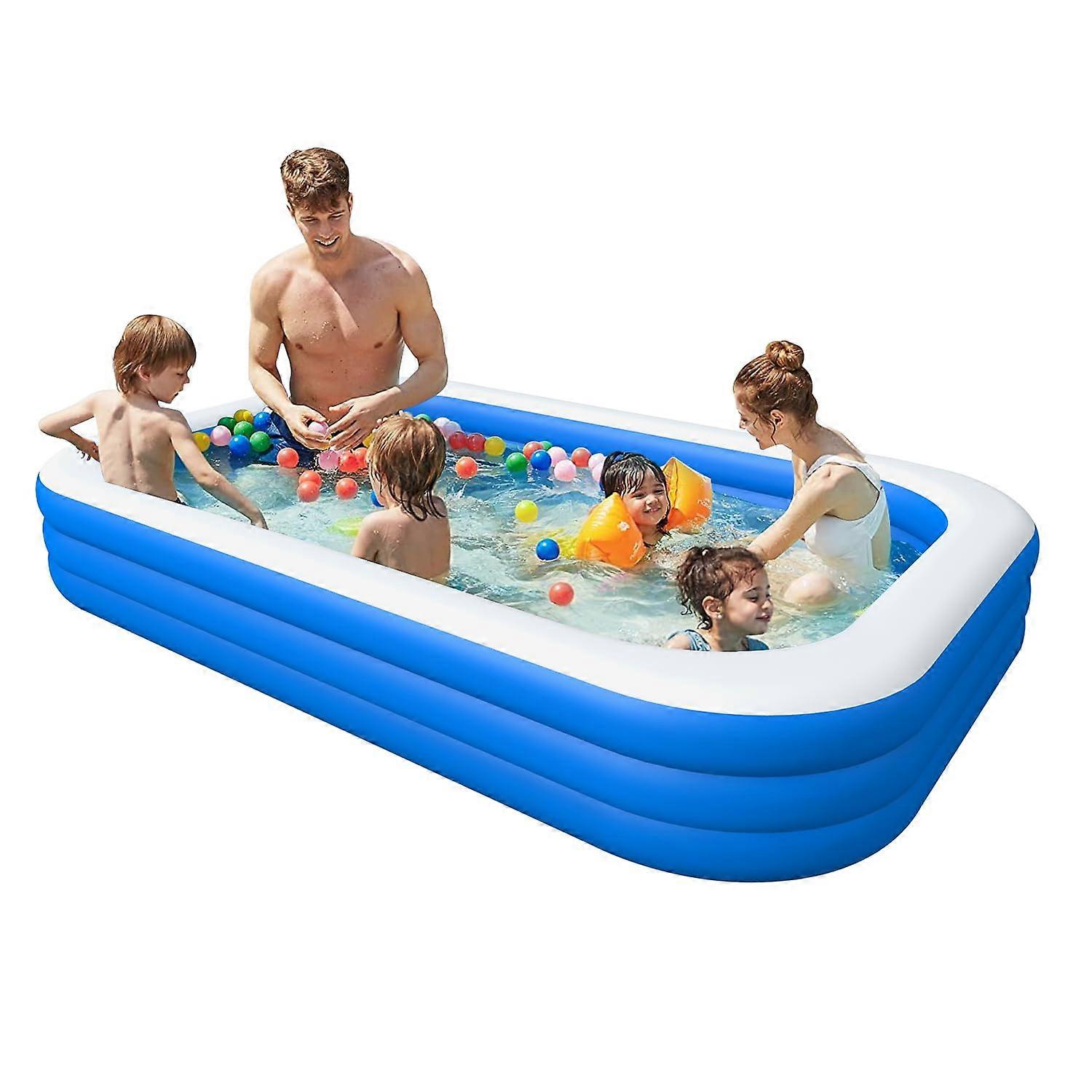 Inflatable Swimming Pool Above Ground Full Size Blow Up Pool for Adults and Kids Large Family Capacity