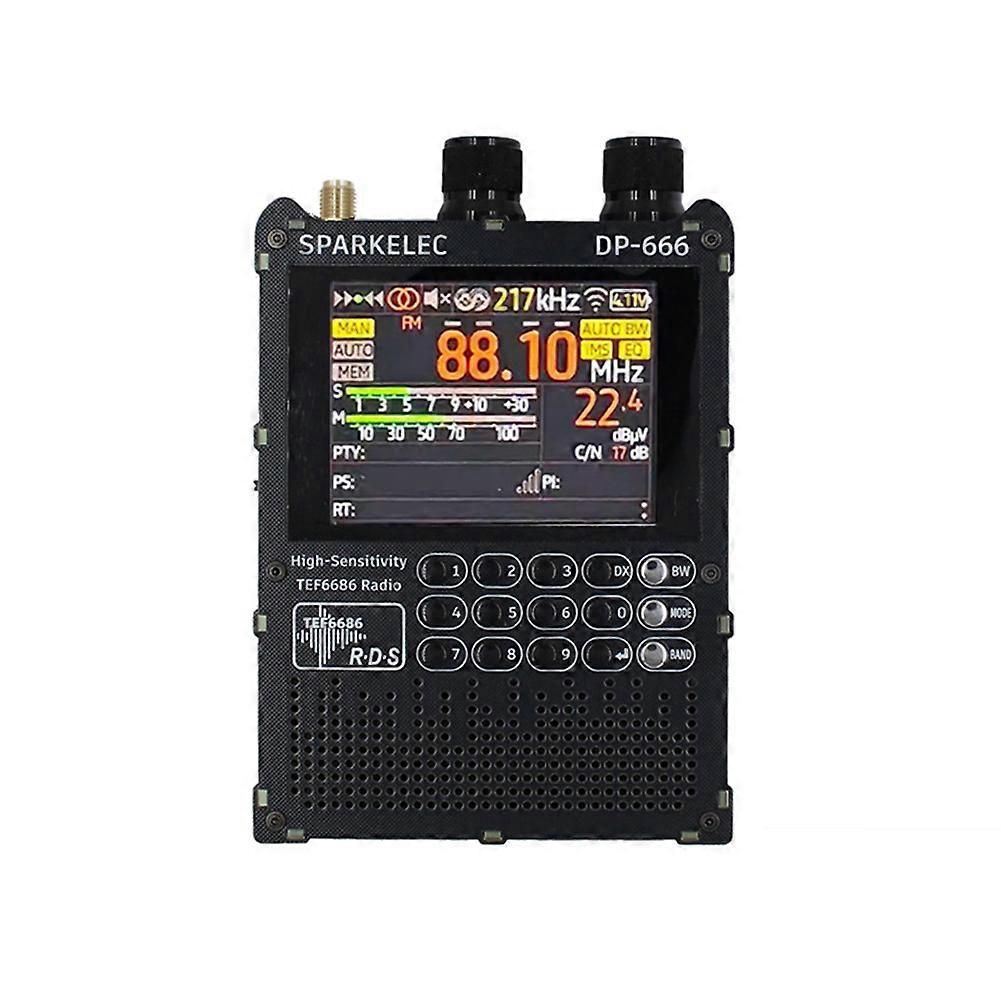 DP-666 TEF6686 Radio pleine bande 2,8 pouces IPS Écran tactile Récepteur haute sensibilité Pleine bande FM LW