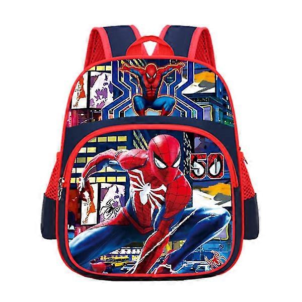 Preschool bag with cartoon character print for kids boys girls Frozen Spider-man Backpack Lightweight school bags Gifts Spider-Man Royal Blue