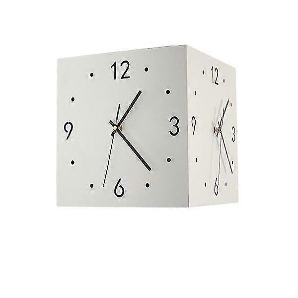 Light corner clock, simple double-sided wall clock