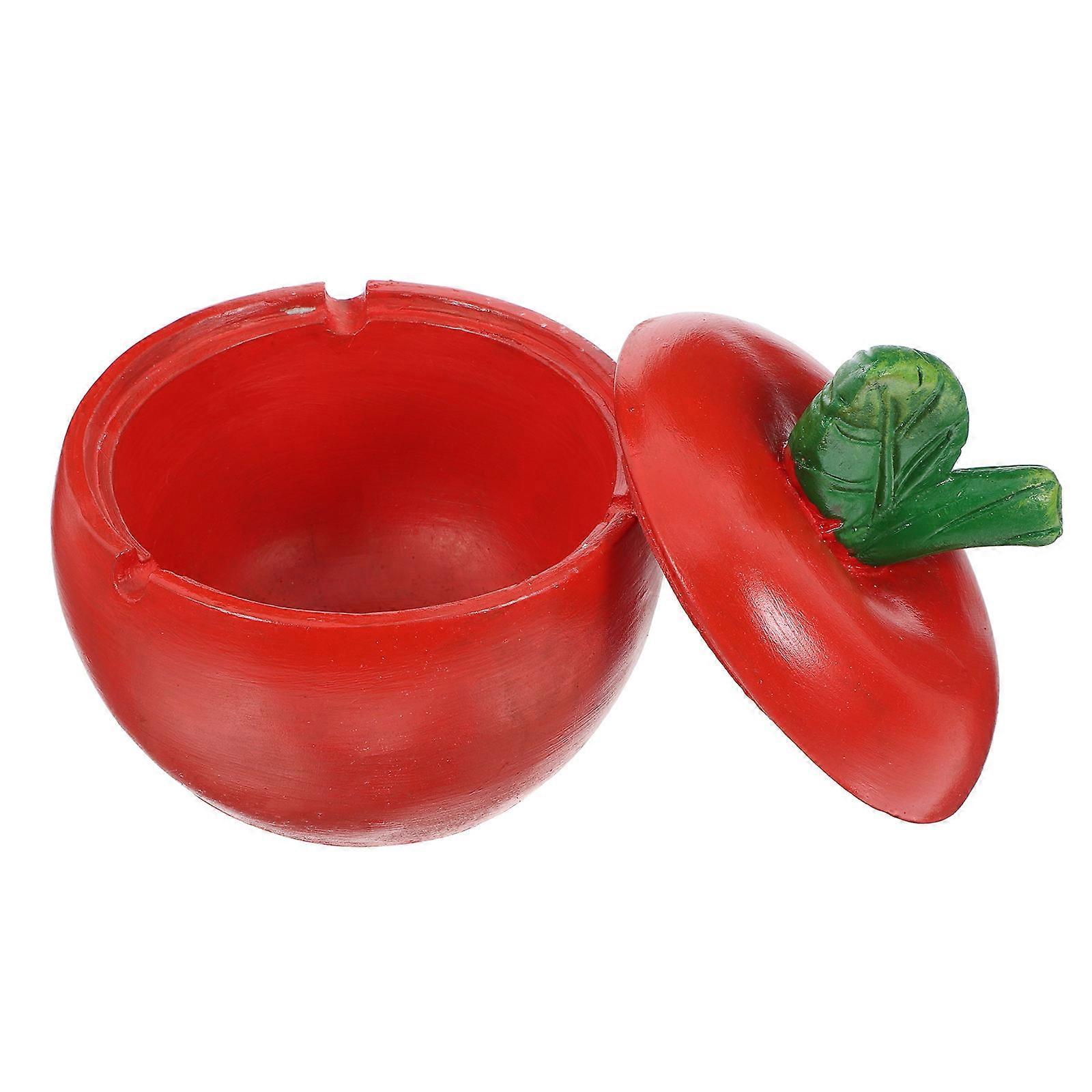 Apple Shaped Ceramic Ashtray with Lid for Storage Use and Office Use