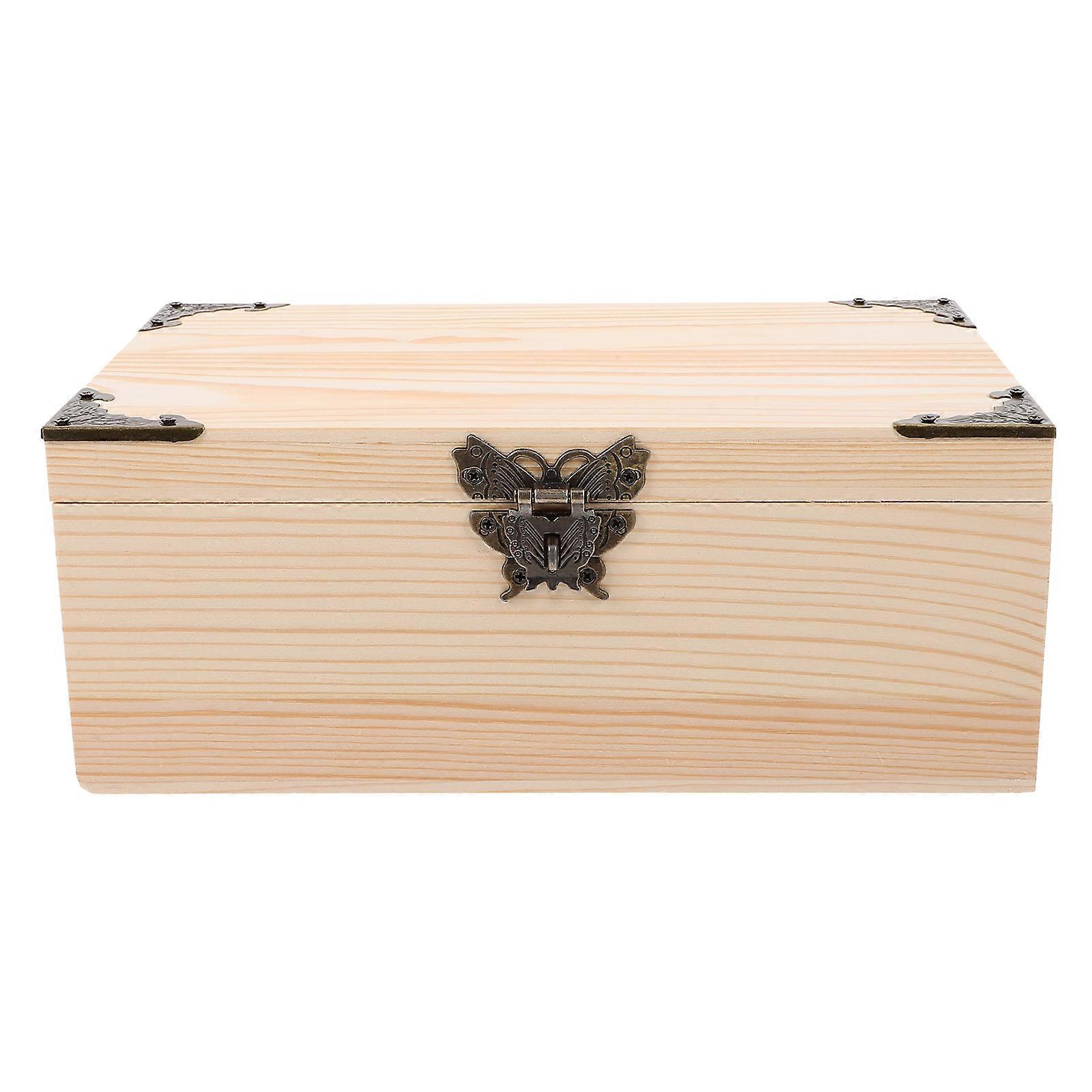 Keepsake Organizer Box for Storage Use with Hinged Lid Wood Storage