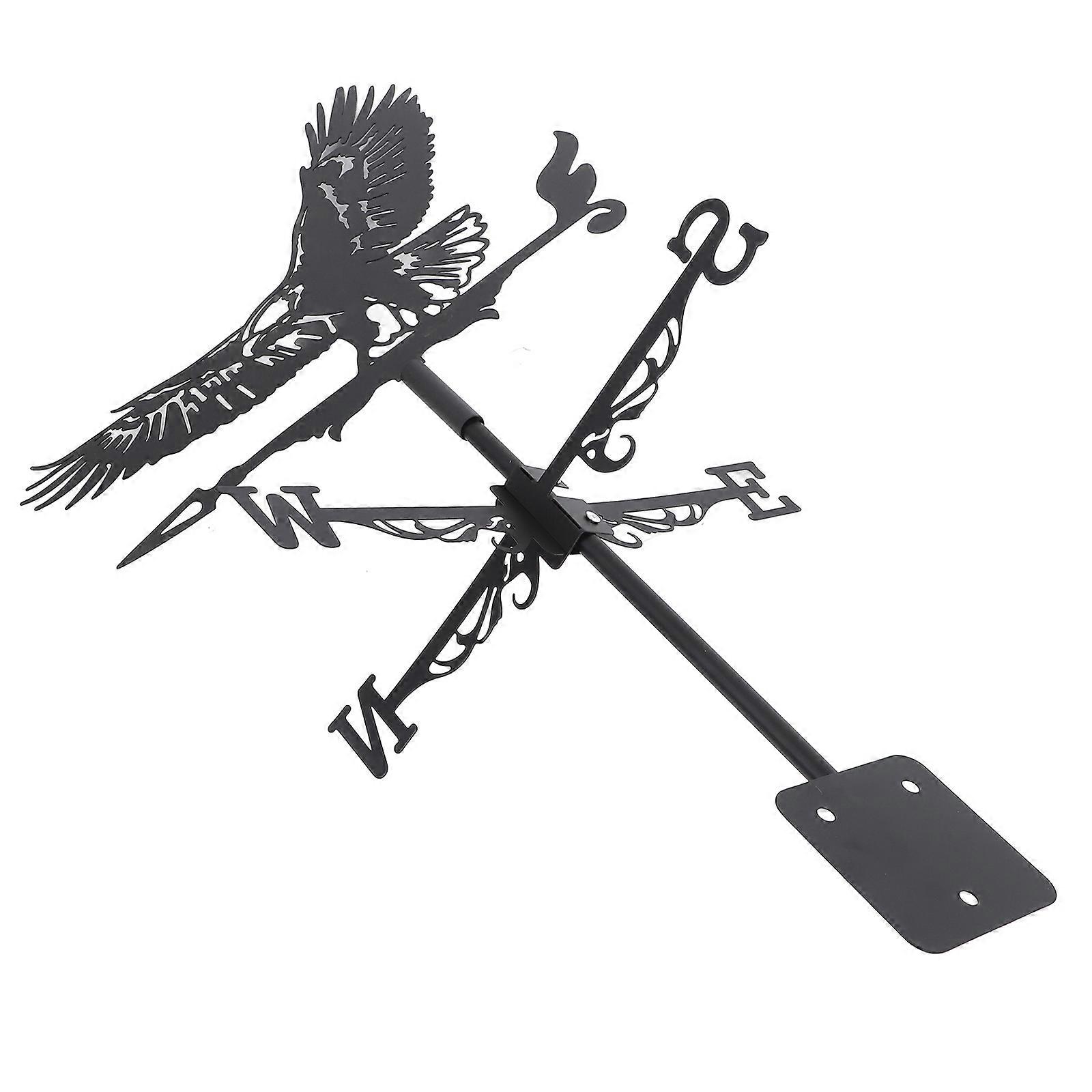 Robust Eagle Shape Weather Vane Roof Mount For Backyard Measuring Wind Direction In Durable Iron Construction 1Pcs
