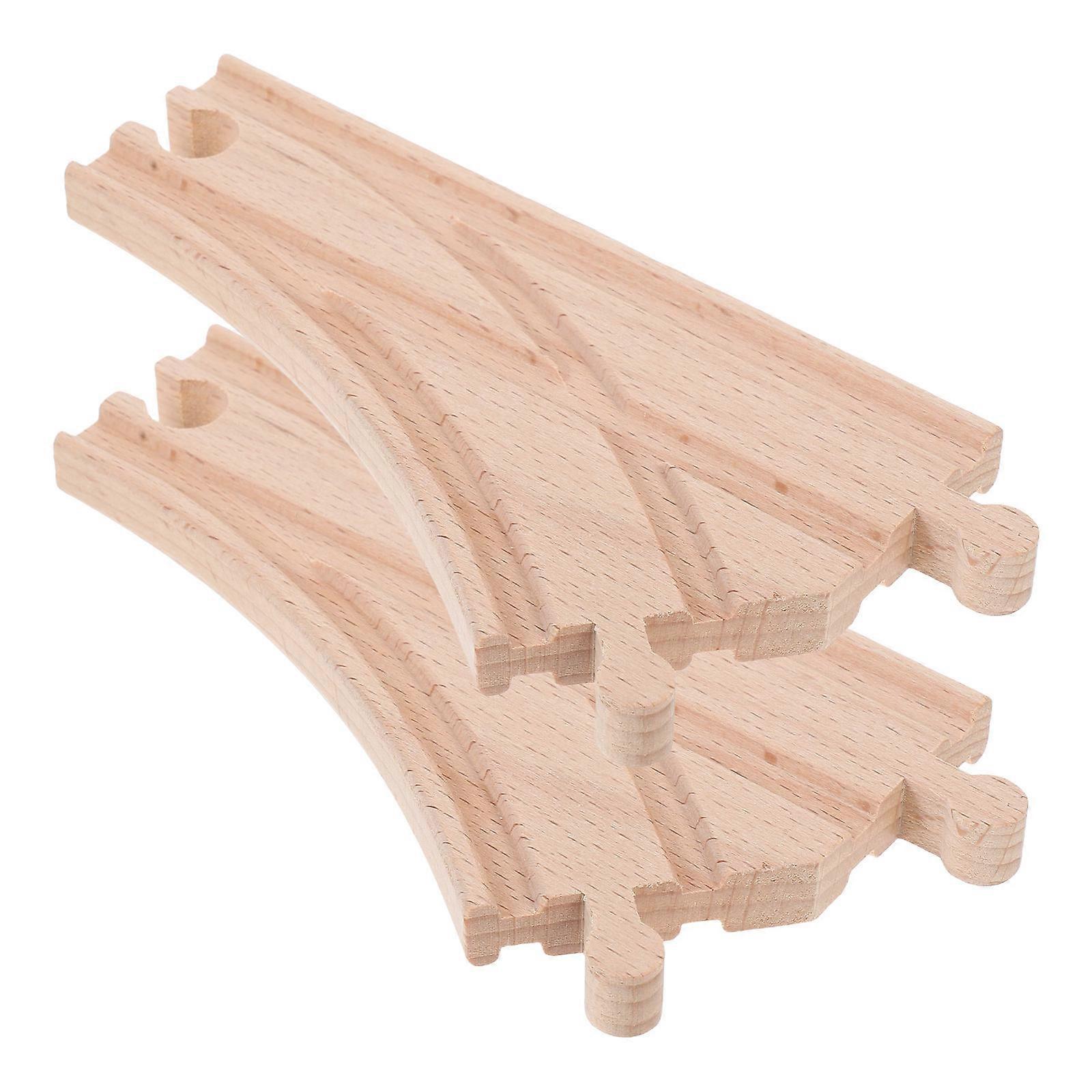 Wooden Train Track Accessories with Switch Track for Creative Play 2Pcs