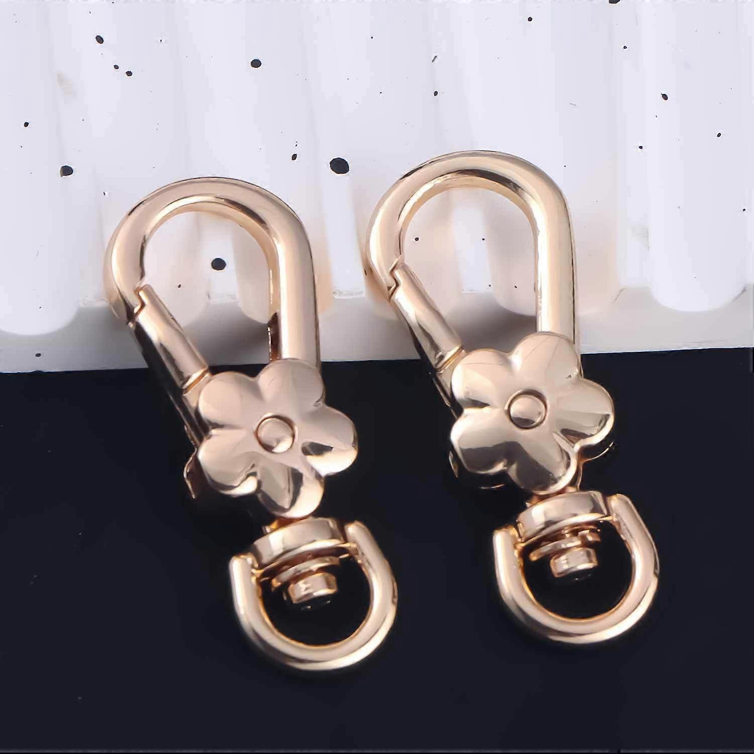 5pcs Handbags Clasps Handle Flower Lobster Metal Clasps Swivel Trigger Clips Snap Hooks Bag Key Rings Keychains Bag Accessories