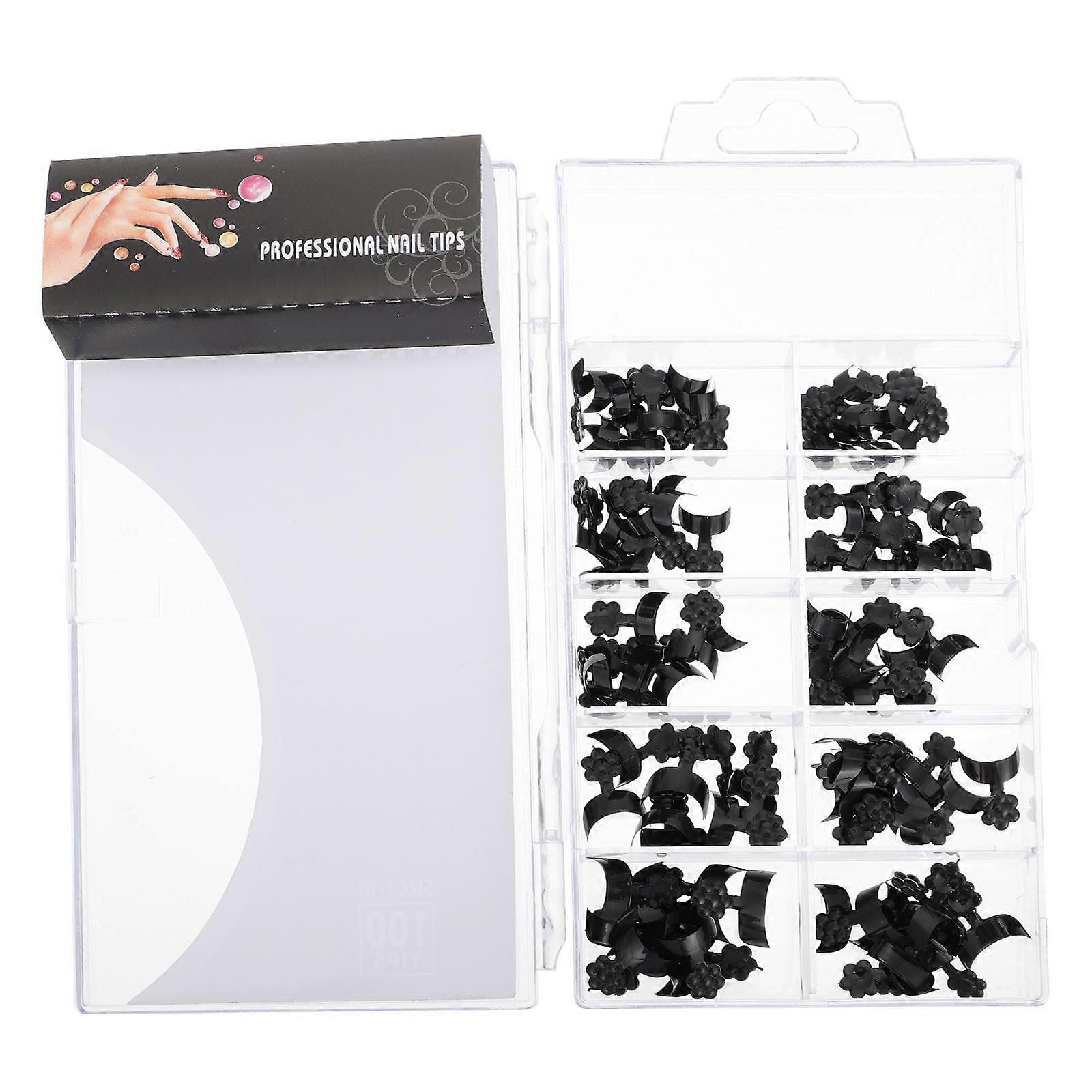 Flower False Nail Tips for Manicure with 100Pcs Fake Nails