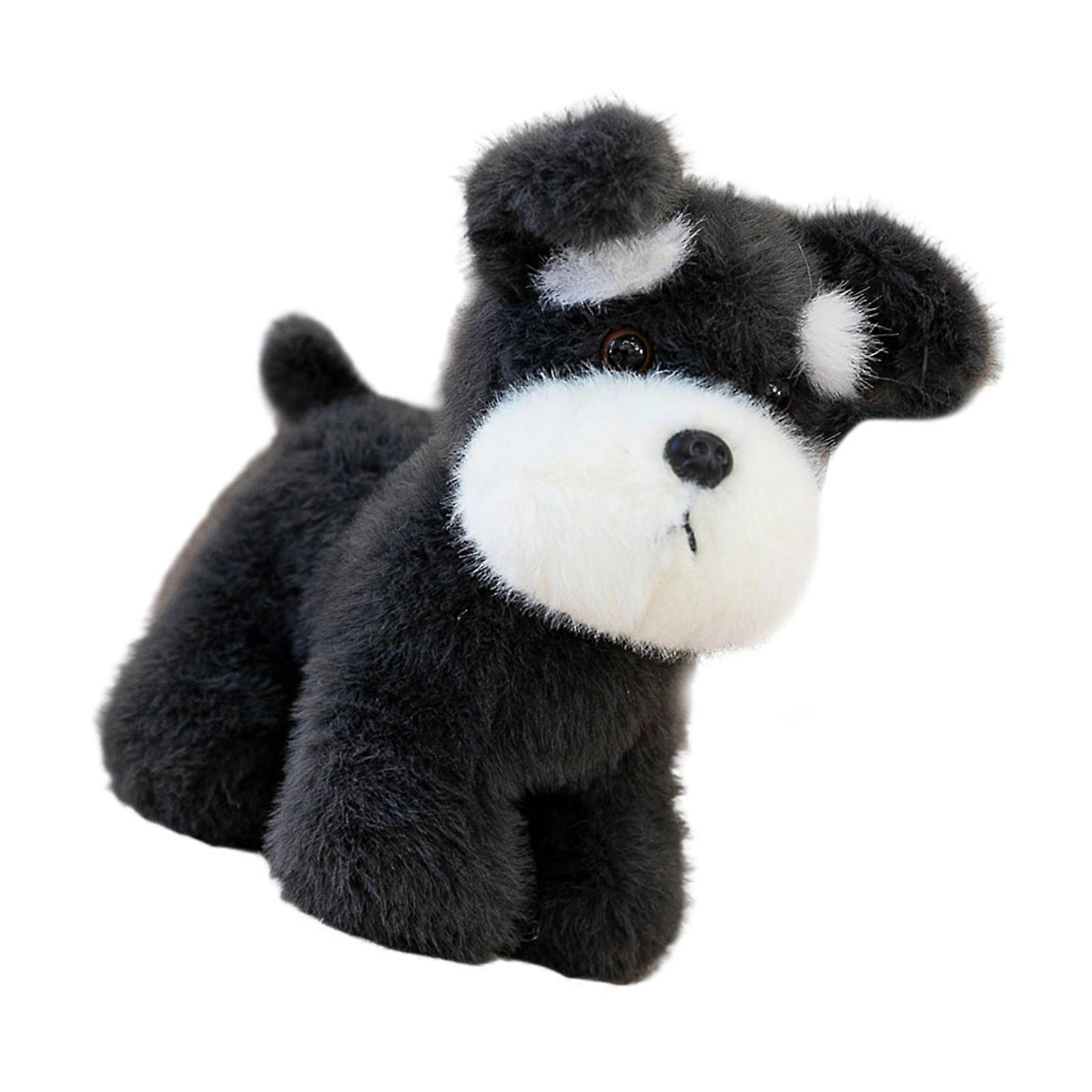 Simulation  Dog Plush Animal Lying Standing Styles Versatiles For Playing Decoration And Stress Reliefs In Any Setting  Schnauzer