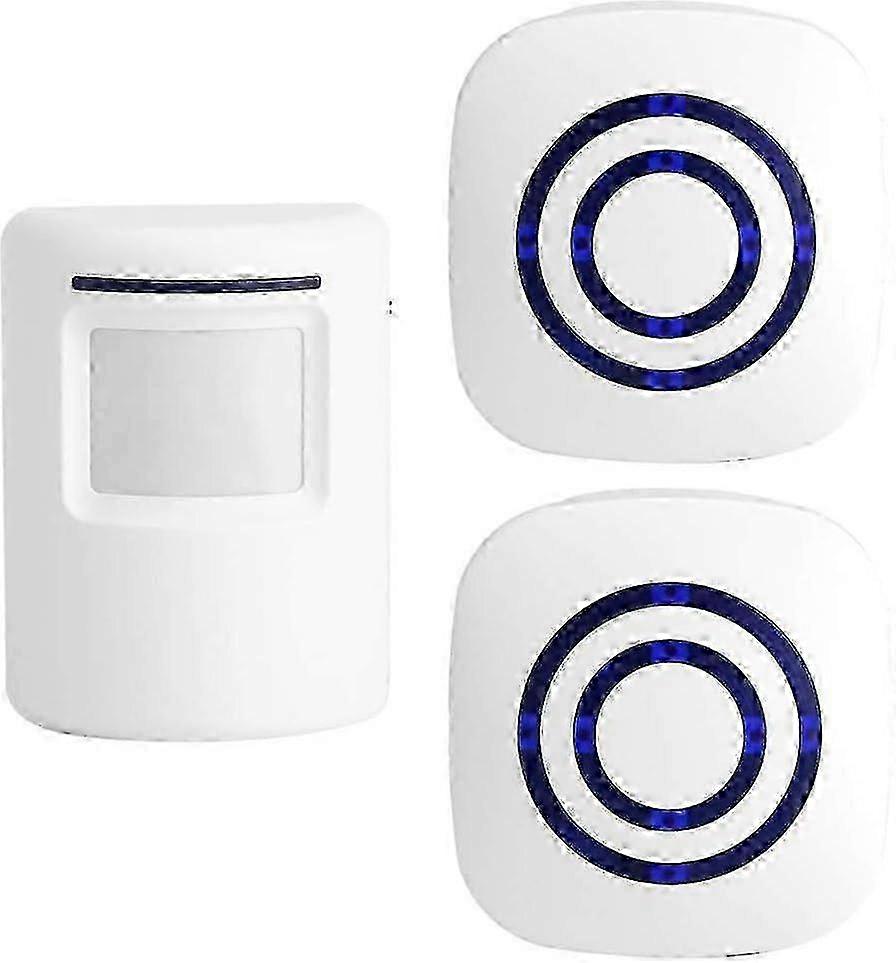 Wireless Motion Sensor Doorbell Kit With 2 Plug-in Receivers Pir Sensor For Outdoor Use