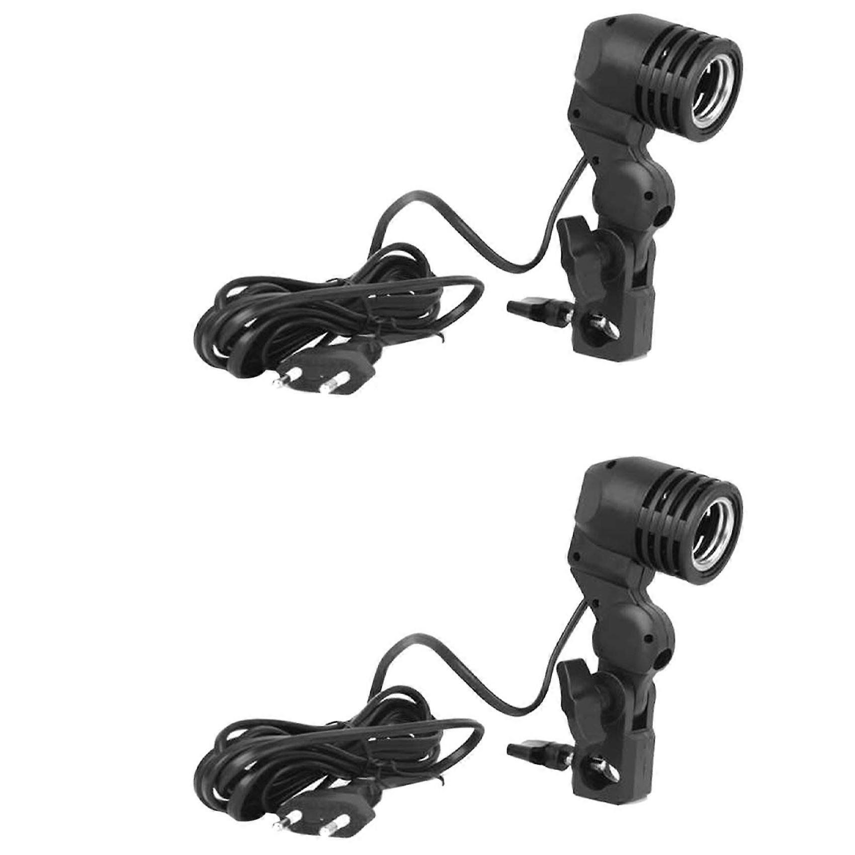 2X Photography Photo Light Bulb Single Holder E27 Pedestal Studio EU Plug
