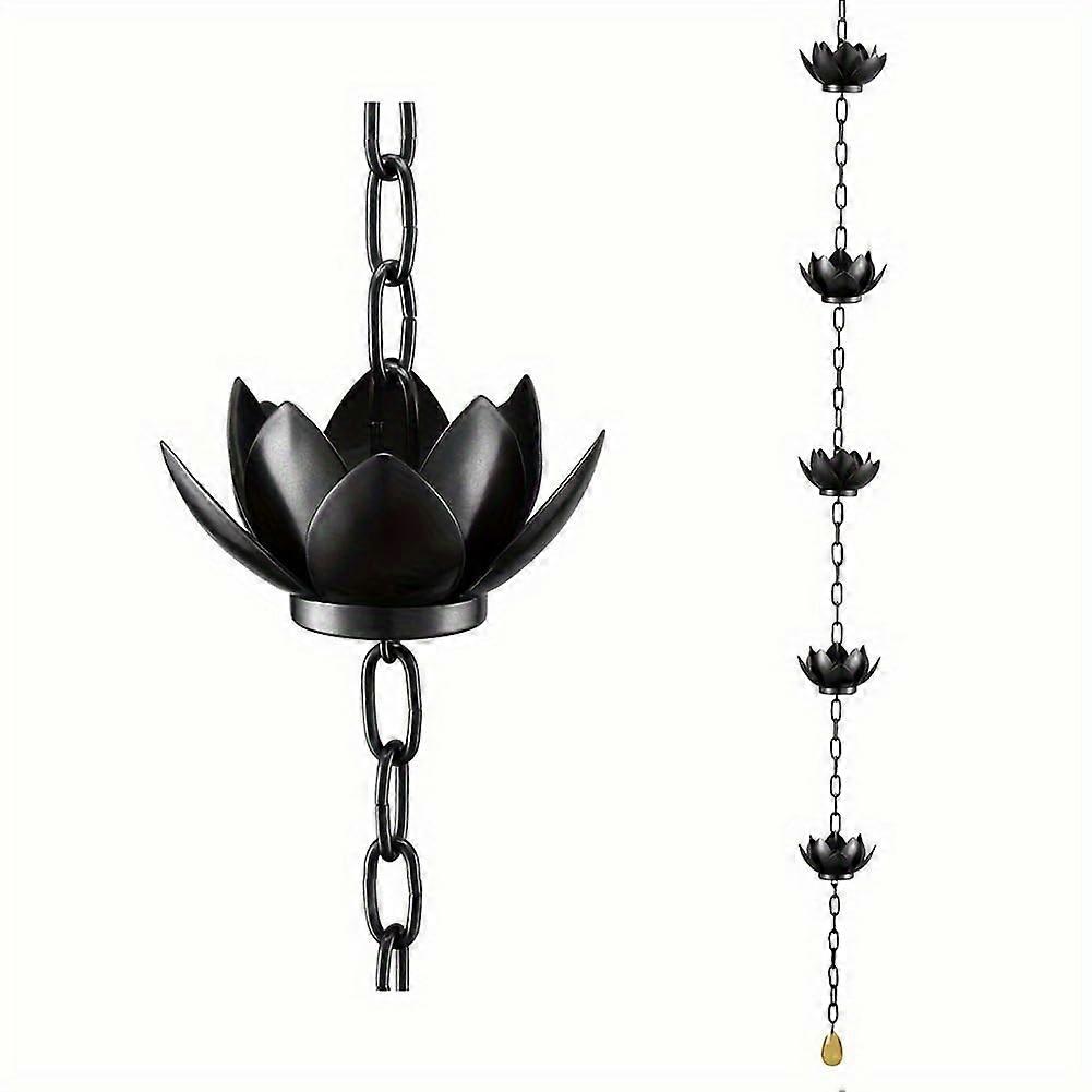 Decorative Lotus Cup Gutter Rain Chain, Adjustable RustResistant Downspout Alternative