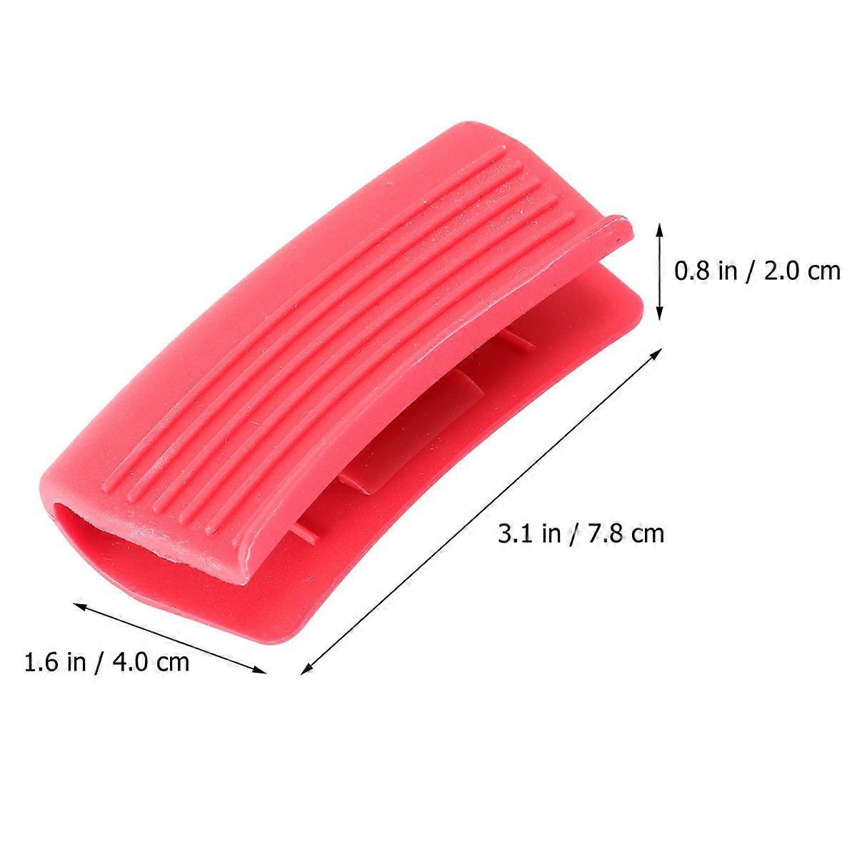 Kitchen Use Anti-Scald Pot Handle Covers 2Pcs Red Silicone Clips