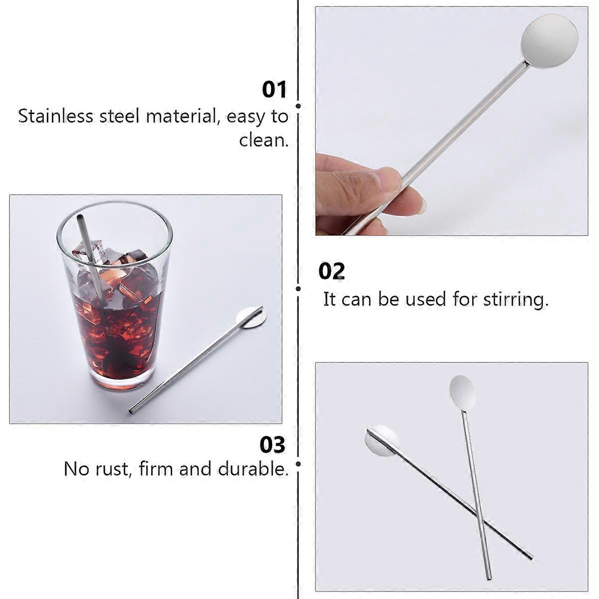 Coffee Beverage Stir Sticks Spherical Head Long Handle Adults 4Pcs