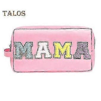 Large Capacity Cosmetic Bag with Alphabet Pattern, Reusable Storage Pouch for Household Supplies