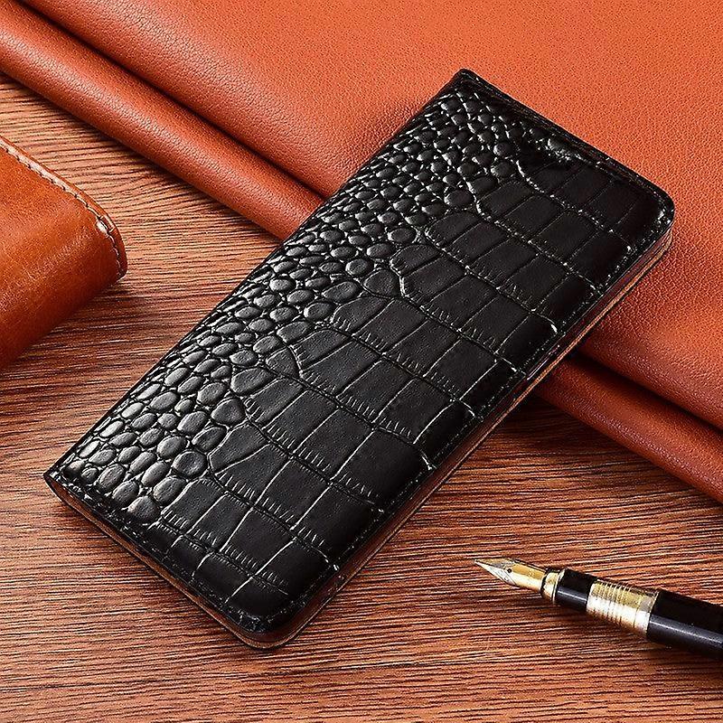 Case For Iphone 13 Mini Crocodile Pattern-black Leather Flip No7451