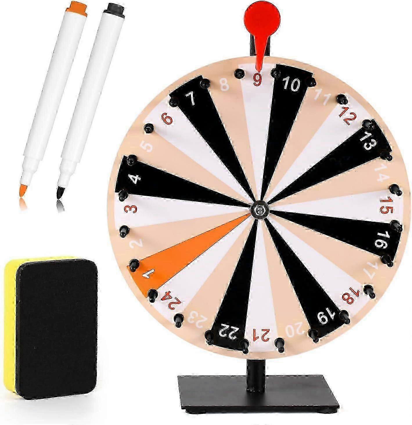 Roda de prêmios giratória de 12 polegadas, girador de roda de prêmios de mesa de 24 slots com suporte-bom