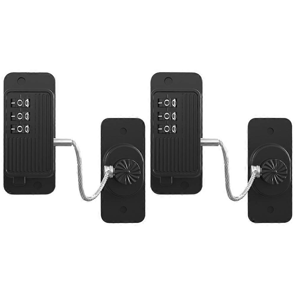 Window Lock Refrigerator Lock for Safety 2Pcs Steel Wire Combination Locks