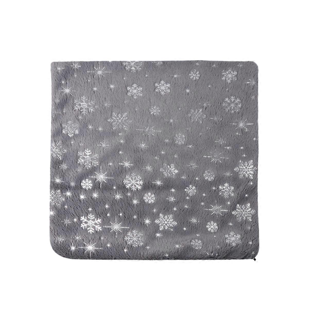 Throw Pillow Case Decorative Cover for 3Pcs Snowflake Pattern Gray Cushion