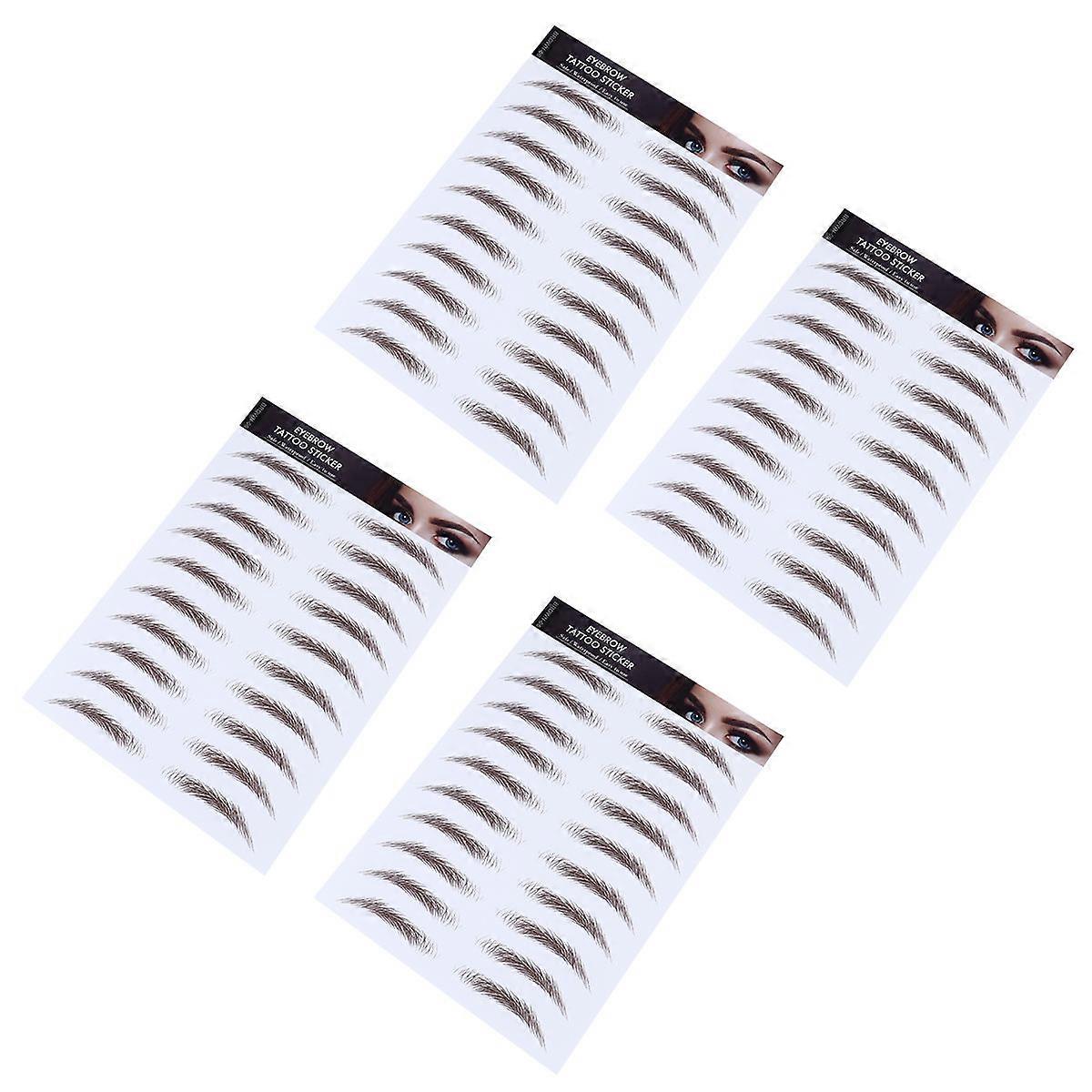 False Eyebrows Cosmetics 6D Hair-Like Eyebrow Stickers for Makeup 4Pcs